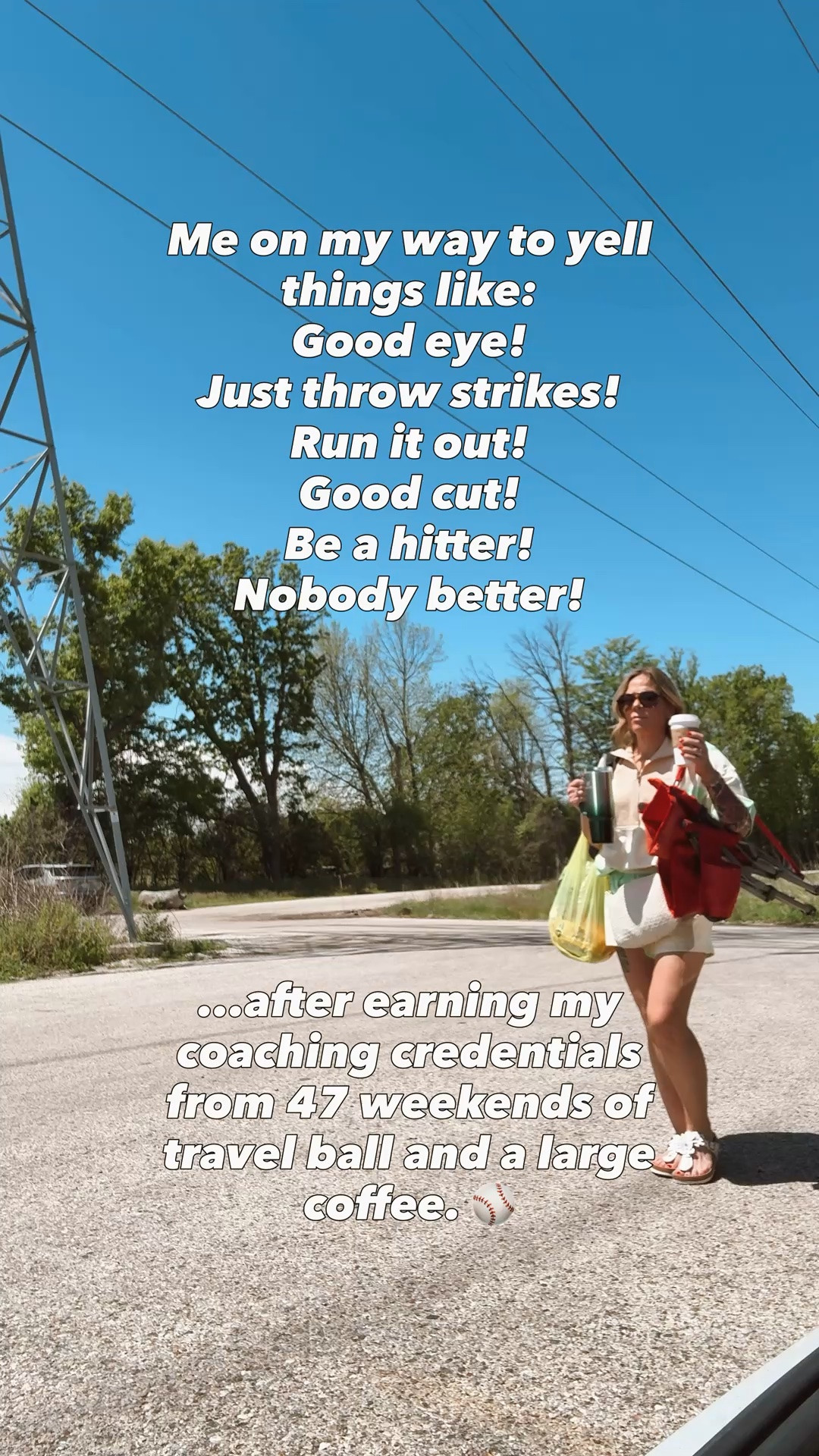 Somewhere along the way I went from not knowing the difference between a ball and a strike… to confidently yelling baseball advice from a bag chair all weekend long. 😂⚾️

Now I’m out here shouting:
“Good eye!”
“Run it out!”
“Good cut!”
“Nobody better!”
Like I’m getting paid to be here.

The truth? Most sports moms earned their coaching credentials the same way:
☕ travel ball
☕ early mornings
☕ tournament weekends
☕ and approximately 47,000 innings of research by observation

And honestly? I wouldn’t trade it for anything. 🤍

Tell me your go-to thing you yell from the stands. 👇⚾️

Follow along for elder millennial chaos, sports mom life, and cute outfits in a lawn chair. 🤍😂

#sportsmomlife #baseballmom #travelbaseball #boymom #millennialmom #weekendtournament #baseballlife #sportsmomchaos #eldermillennial #baseballparents