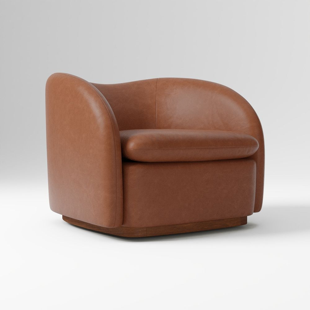 Kaufman Swivel Leather Chair | West Elm (US)