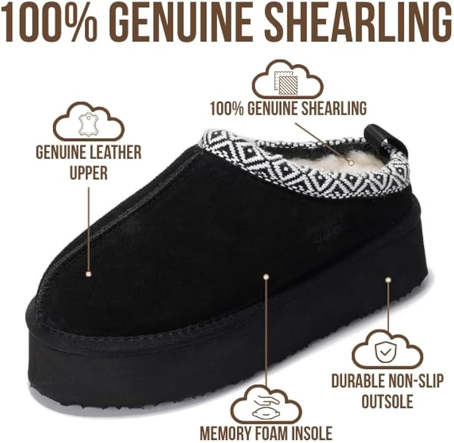 Project Cloud 100% Genuine Leather Platform Slippers for Women – Soft Memory Foam Womens Slippe... | Amazon (US)