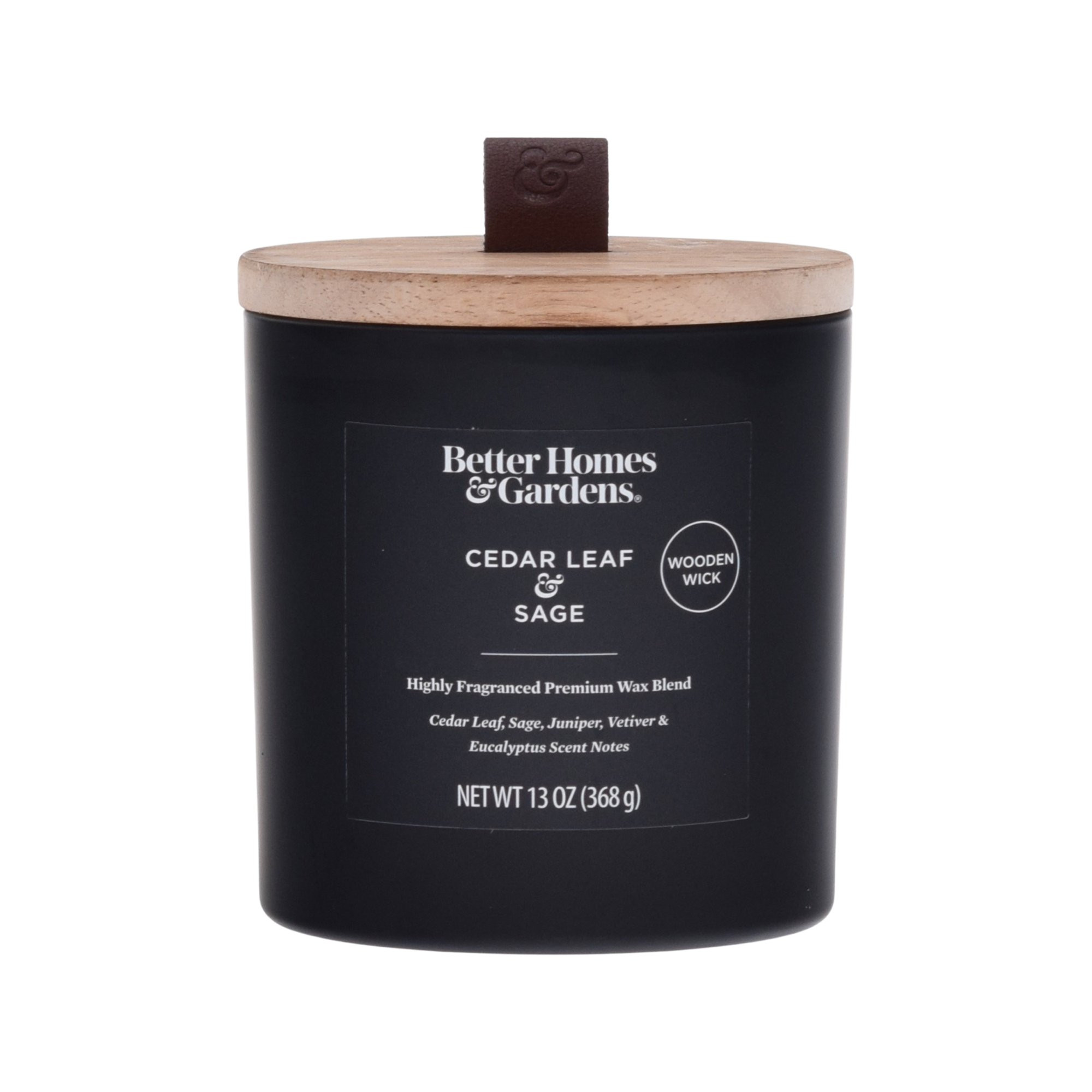 Better Homes & Gardens 13oz Cedar Leaf & Sage Scented Wooden Wick Jar Candle | Walmart (US)