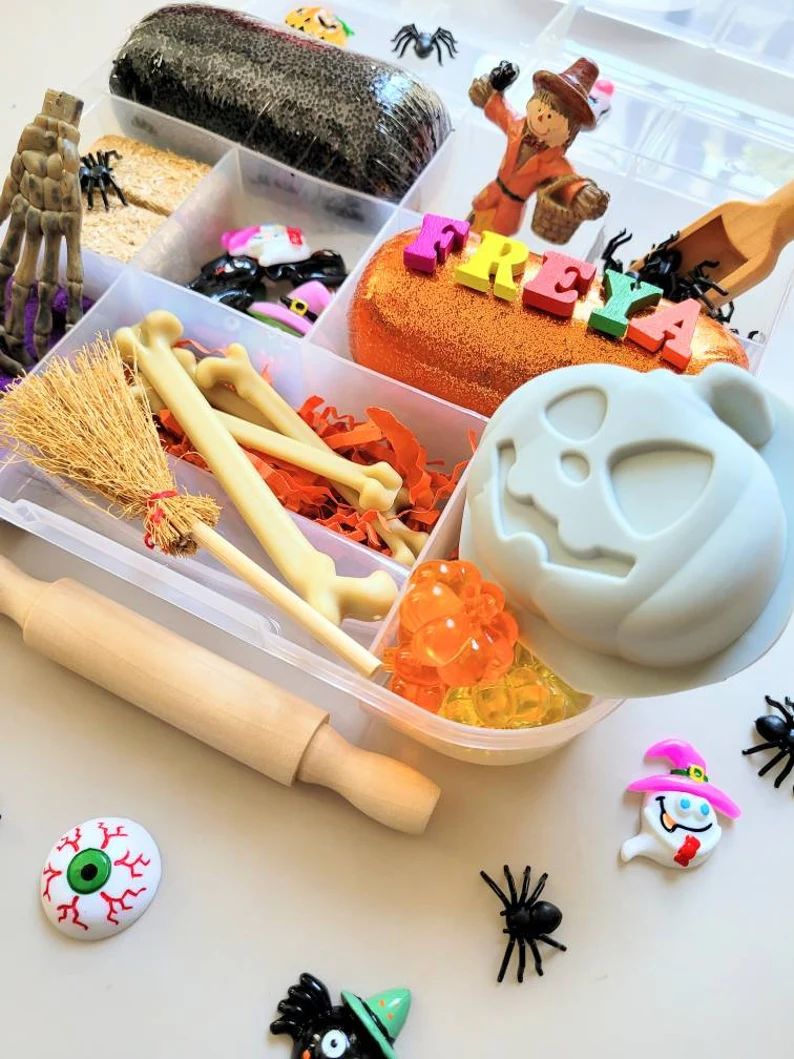 Personalized Halloween Playdough Kit / Halloween Sensory Kit / Halloween Busy Box | Etsy (US)