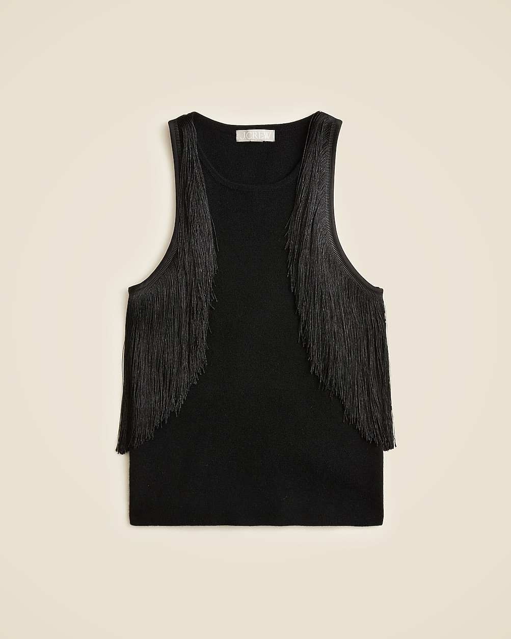 Cashmere fringe-trim sweater-tank | J. Crew US