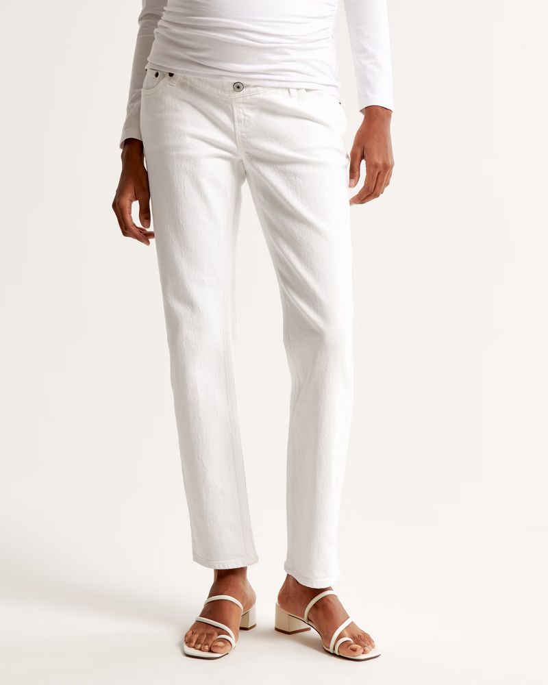 Women's Maternity Ankle Straight Jean | Women's Bottoms | Abercrombie.com | Abercrombie & Fitch (US)