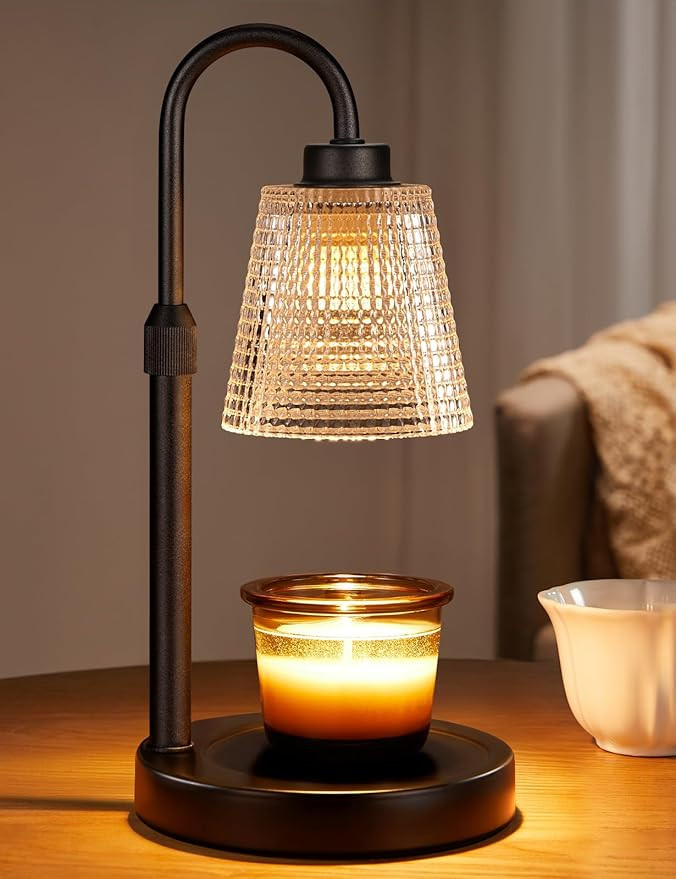 Candle Warmer Lamp with Timer, Dimmable Candle Warmer for Jar Candles, Height Adjustable Wax Melt... | Amazon (US)