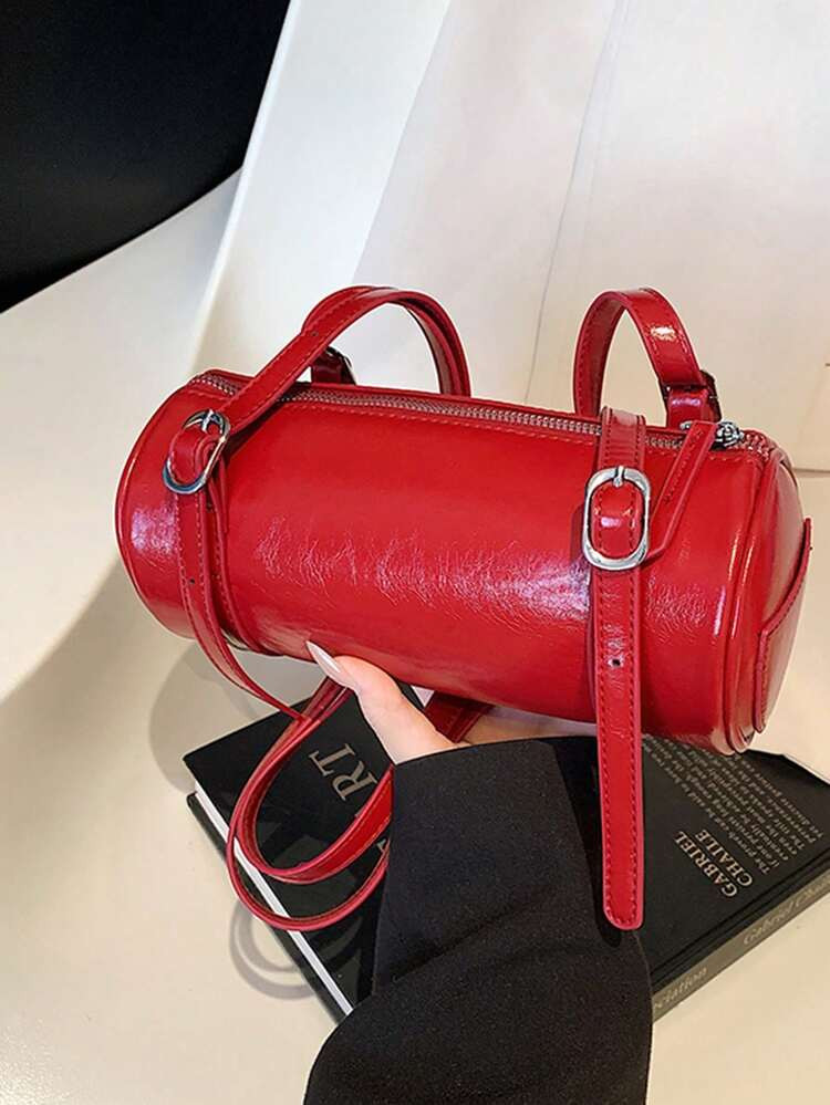 1pc Women's Retro Red Round Handbag, High-End Niche Cross-Body Bag, Bridal Purse, Wedding Bag, Va... | SHEIN