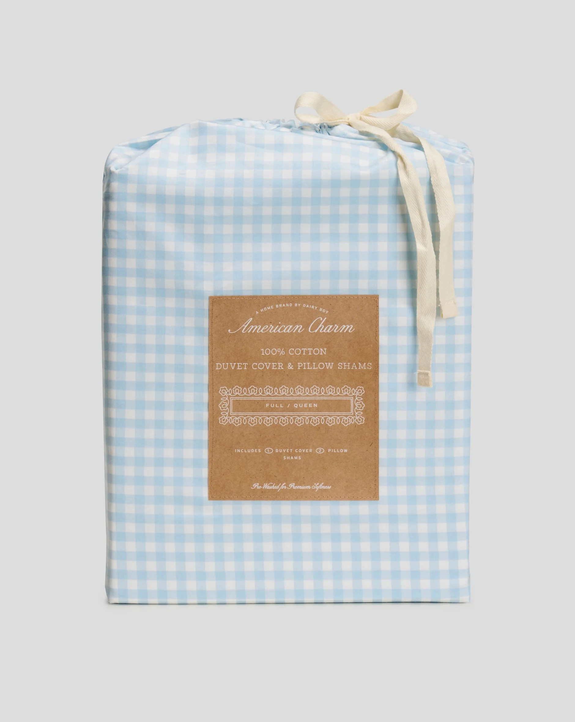 Gingham Duvet Set - Powder Blue | Dairy Boy
