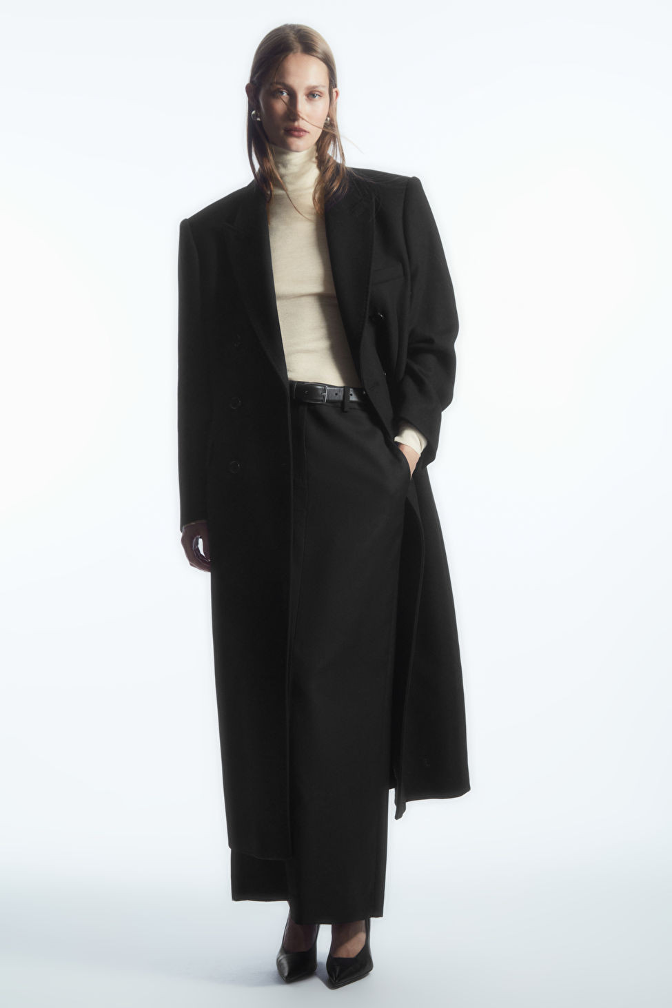 WOOL COLUMN MAXI SKIRT - BLACK - COS | COS UK