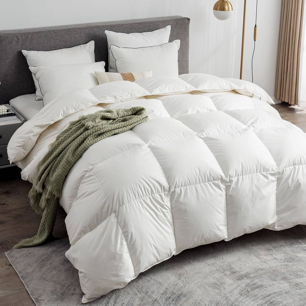 Feathers & Down Comforter, Organic Duvet Insert, 100% Cotton Shell, Ethically-sourced Feathers an... | Amazon (US)