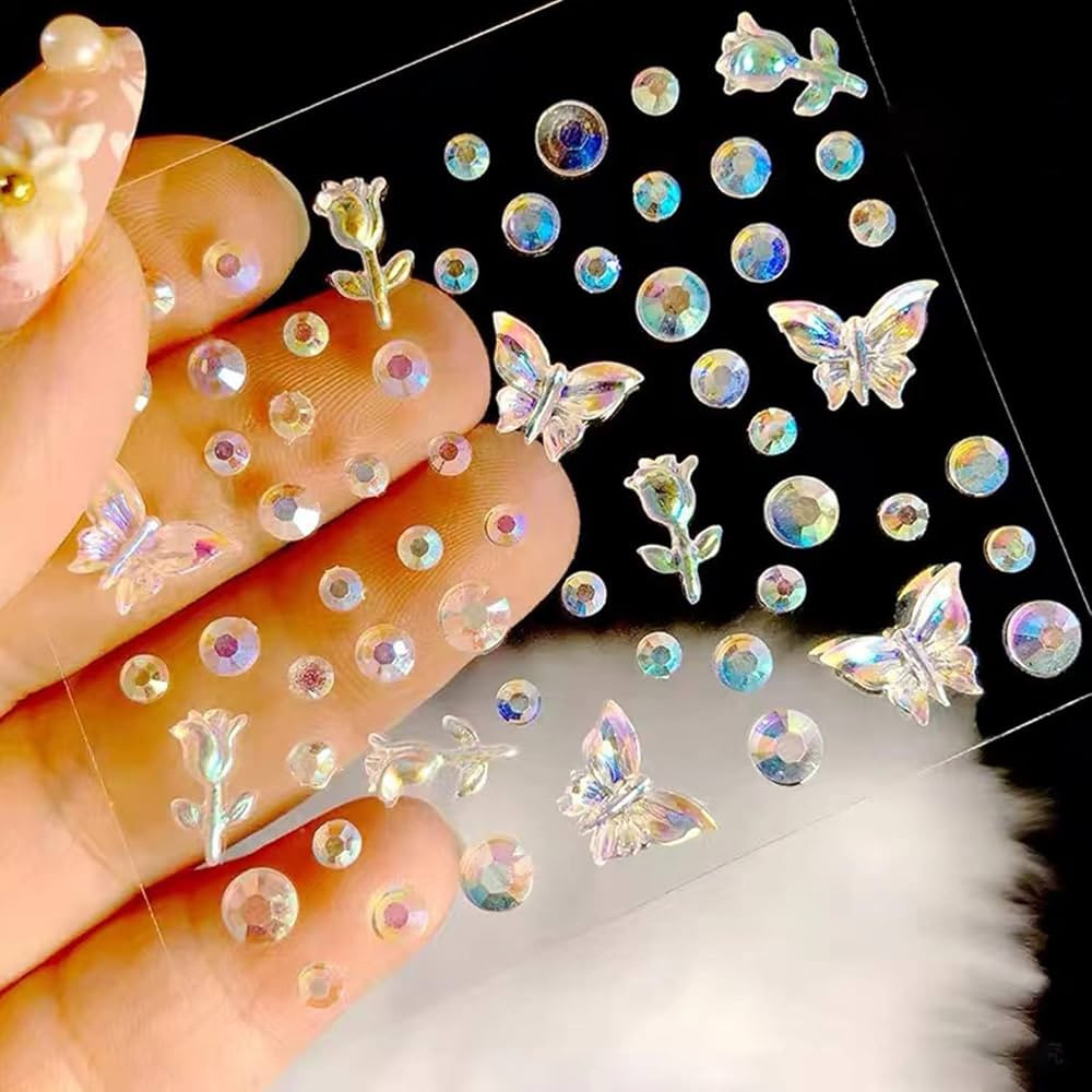 Butterfly Patterns Face Gems Rhinestones Rave Makeup Eye Jewels Stickers Concert Body Glitter Fai... | Amazon (US)