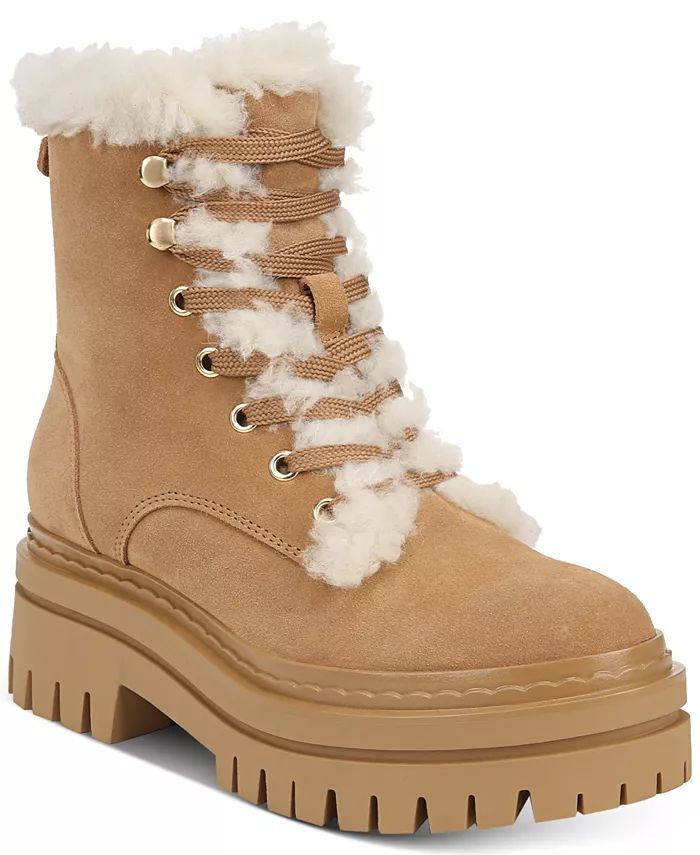 Women's Kyler Lace-Up Cozy Combat Boots | Macy's