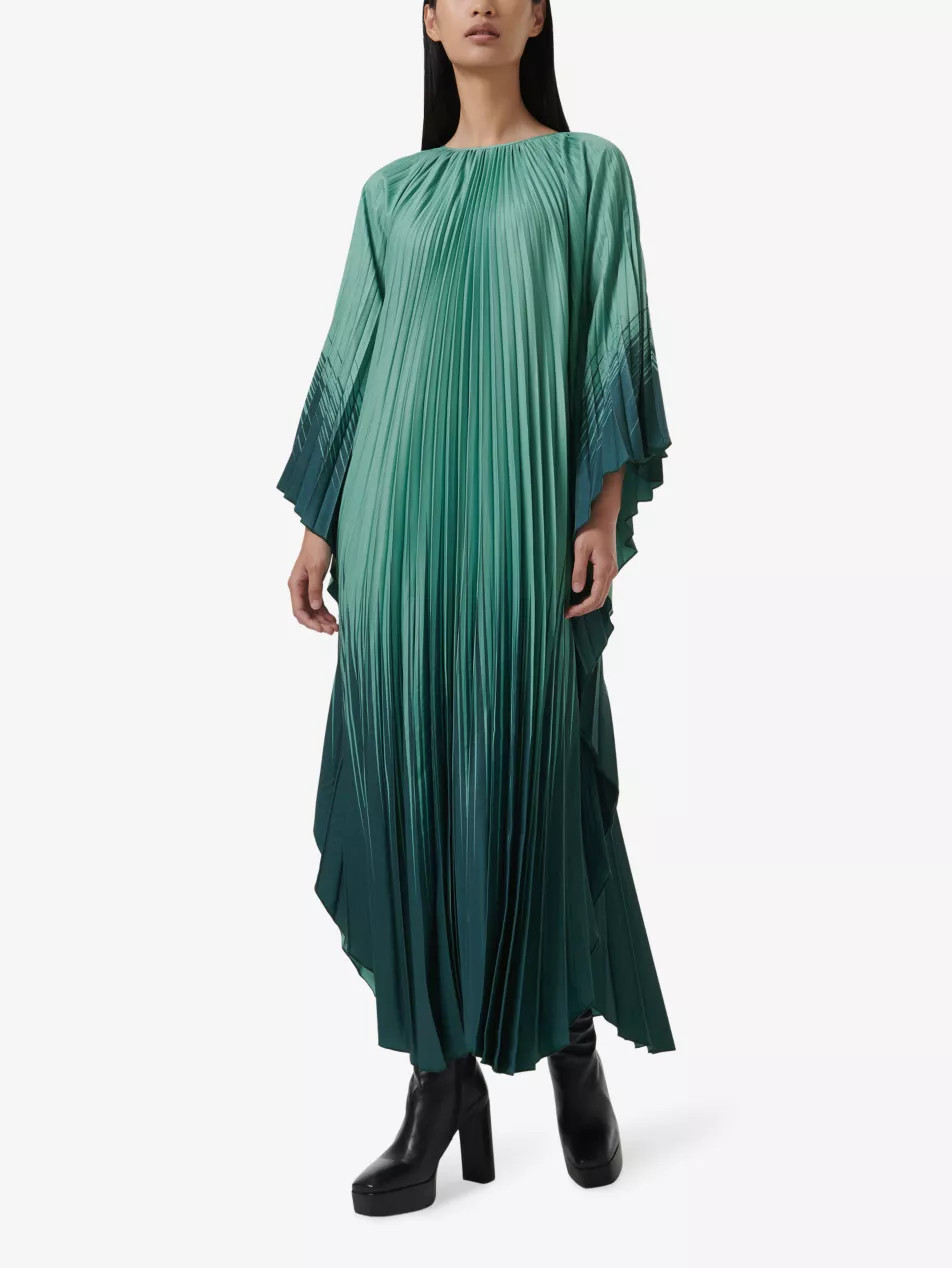 Round-neck wide-sleeves pleated woven kaftan | Selfridges