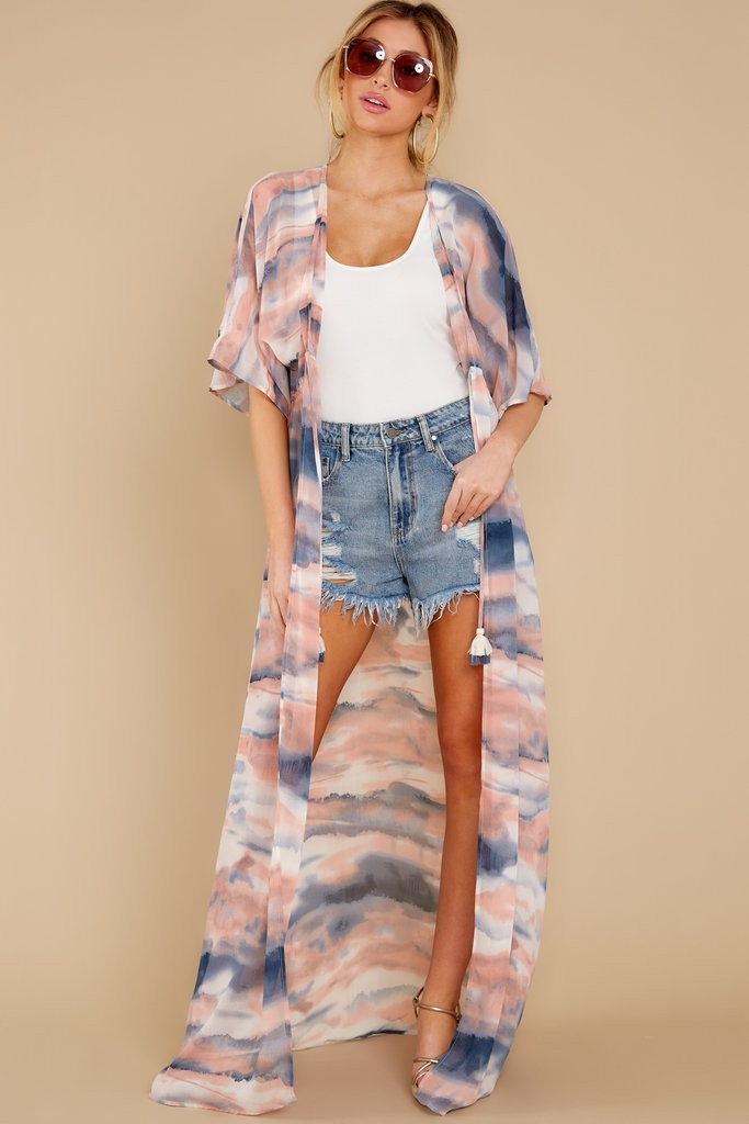 Start The Day Pink Multi Kimono | Red Dress 