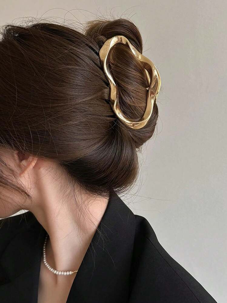 1pc Metal Hair Claw Clip, Large Size, For Women's Updo Hairstyles, Shark Jaw Design | SHEIN