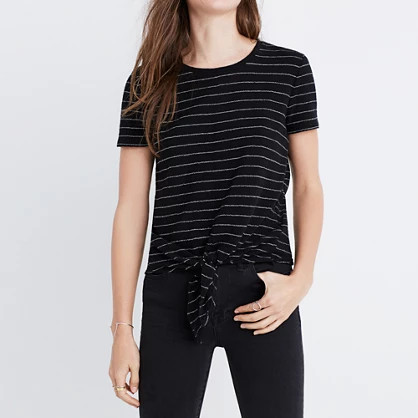 Modern Tie-Front Top in Stripe | Madewell