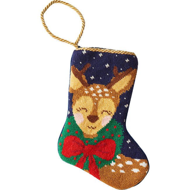 Bauble Stockings | Mini Dasher the Fun Reindeer Stocking, Blue | Maisonette | Maisonette