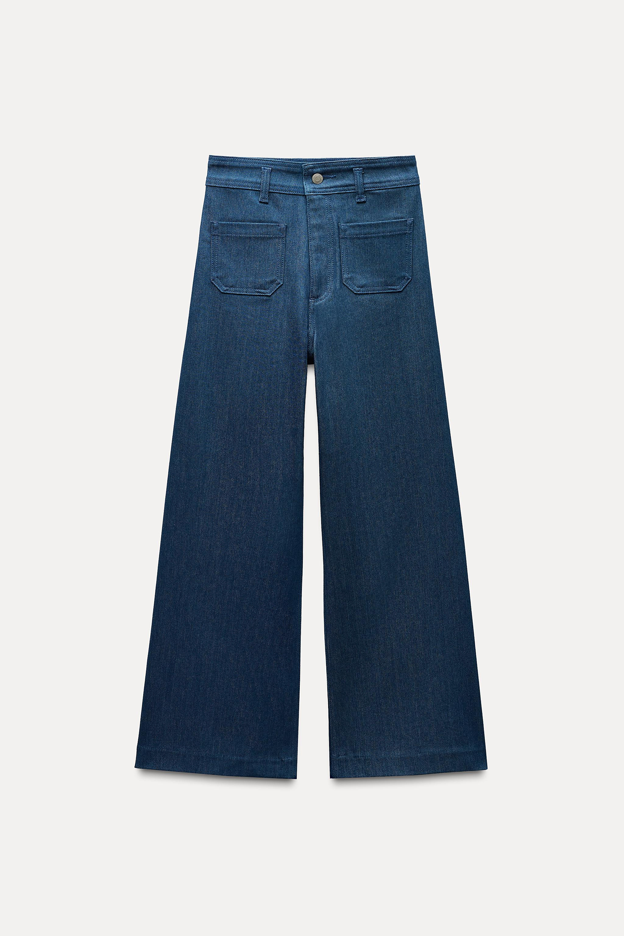 ZW COLLECTION HIGH WAIST WIDE LEG POCKET JEANS | Zara US