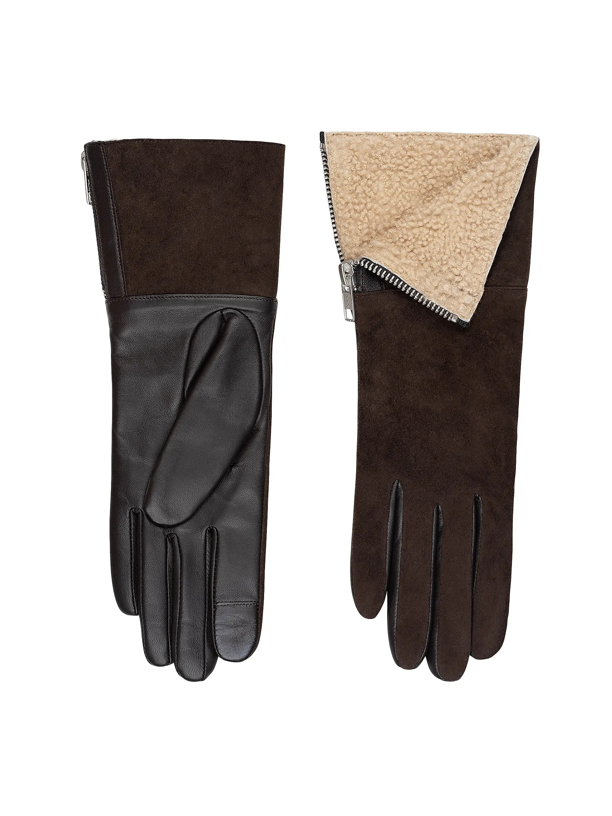 Touch Tech Shearling-Lined Leather Gloves | Saks Fifth Avenue