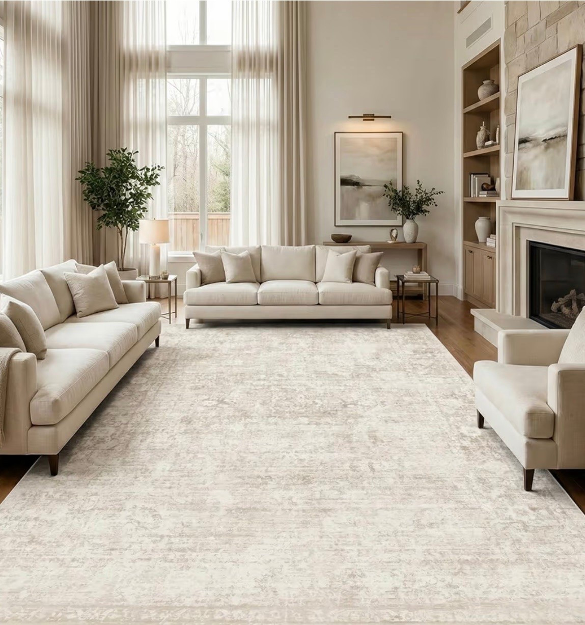 Homemate Washable Rug 10x12 Area Rugs - Vintage Faux Wool Rugs for Living Room Bedroom Dining Room - Non Slip Foldable Carpet Indoor Area Rug for Home Decor（10'x12', Beige

#LTKmomlife #LTKU #LTKHome