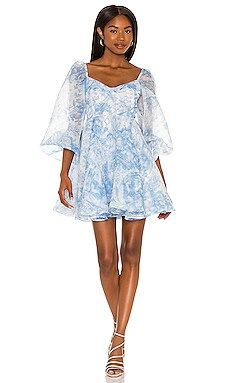 Selkie The Princess Dress in Baby Blue Toile from Revolve.com | Revolve Clothing (Global)