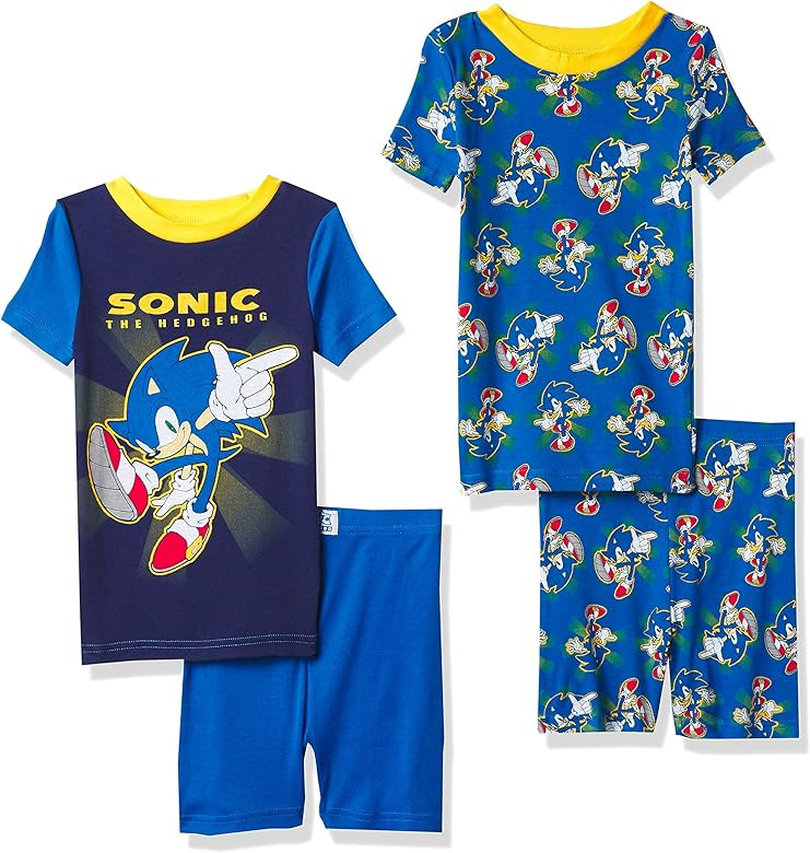 Sonic The Hedgehog Boys' 4 Piece Cotton Pajama | Amazon (US)