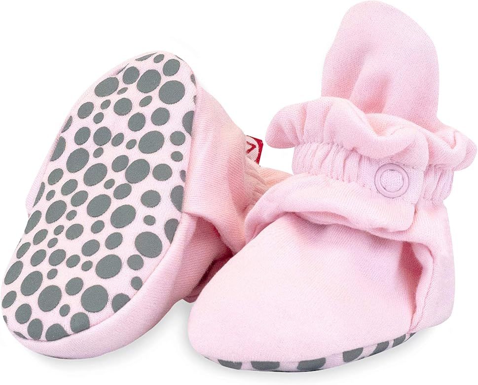 Zutano Organic Cotton Baby Booties With Gripper Soles, Soft Sole Stay-on Baby Shoes | Amazon (US)
