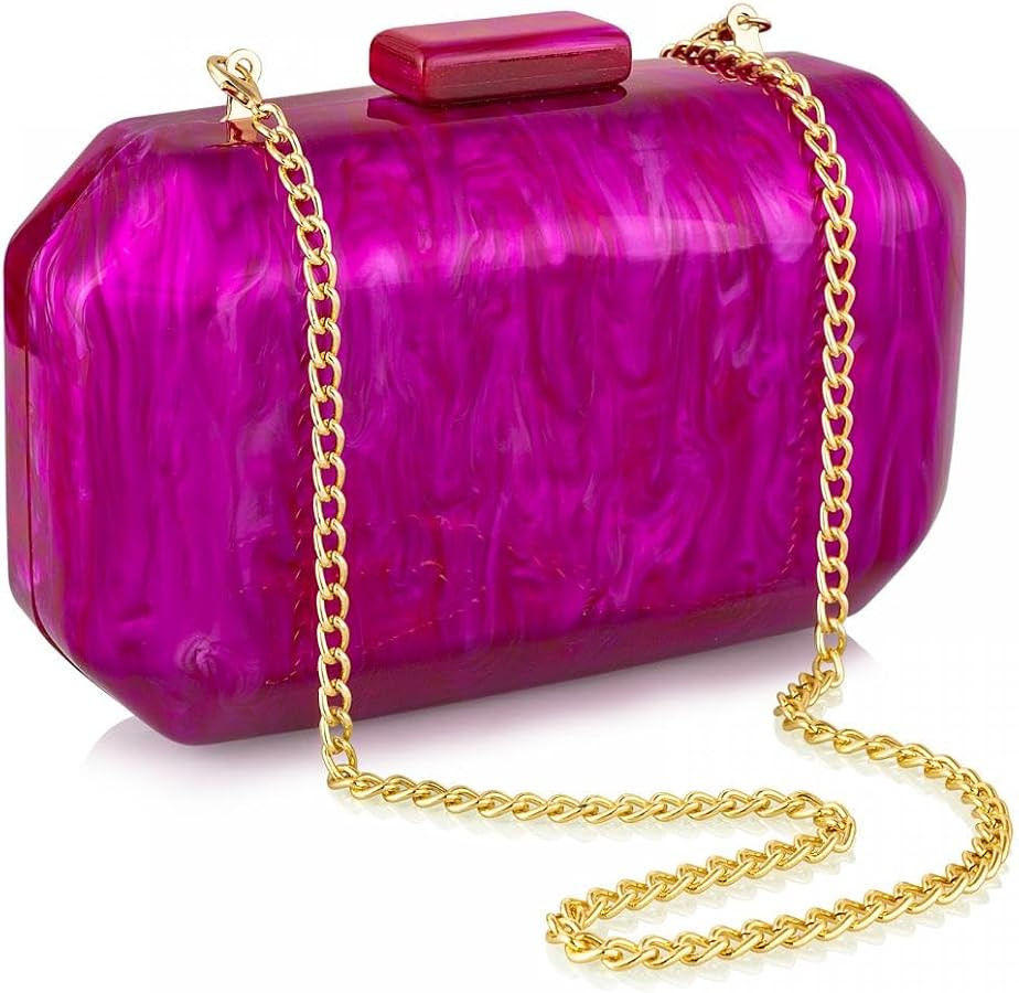 YYW Acrylic Purses Evening Clutch Bag Marbling Handbag for Women Shoulder Bag for Party Wedding P... | Amazon (US)