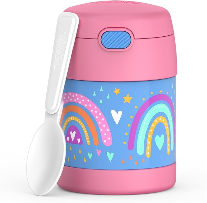 THERMOS FUNTAINER Insulated Food Jar, 10 Ounce, Kid Friendly Food Jar with Foldable Spoon, Rainbo... | Amazon (US)