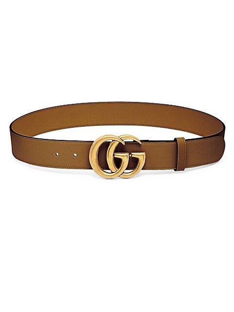 Leather Belt with Double G Buckle | Saks Fifth Avenue