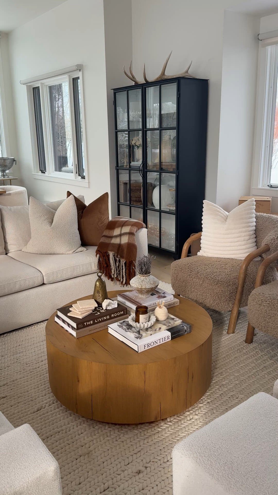 Living room refresh after I took down the Christmas decor! Cozy winter decor☺️ Many home finds from Amazon: pillows, marble tray, stone match holder, coffee table books, coasters and more! 

#LTKSeasonal #LTKFindsUnder100 #LTKHome