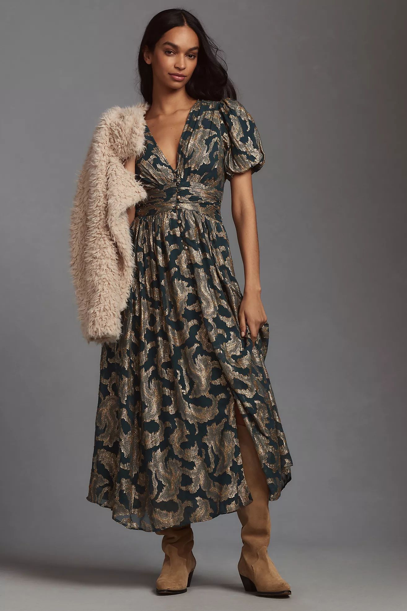 The Katerina Button-Front Dress: Lurex Edition | Anthropologie (US)