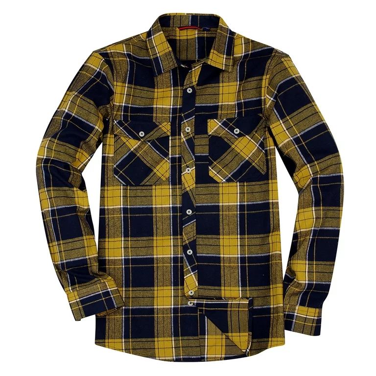 Alimens & Gentle Men's Long Sleeve Heavyweight Flannel Shirts with Pockets Casual Shirts | Walmart (US)