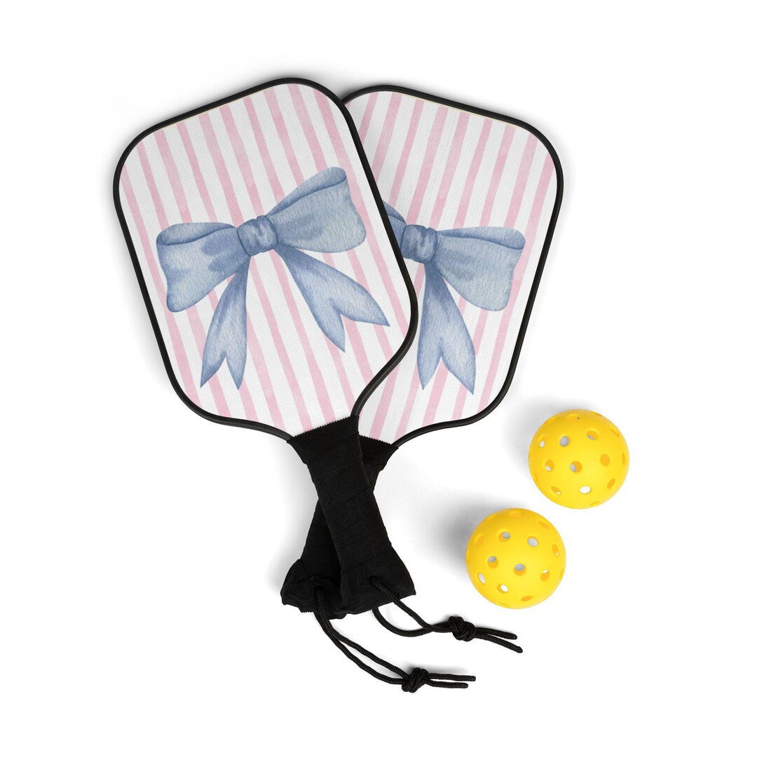 Pink and Blue Stripe Pickleball Kit - Etsy | Etsy (US)