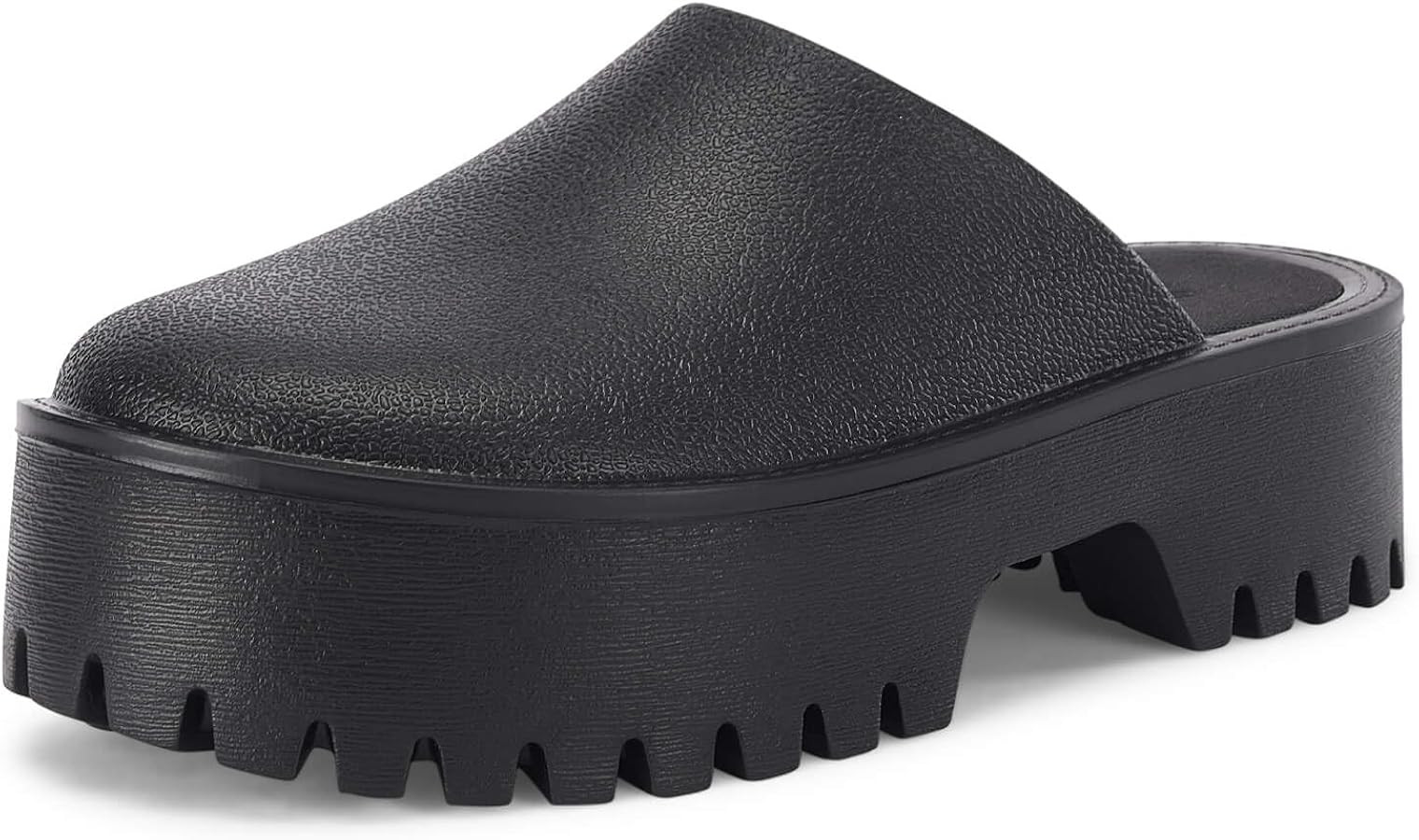 Coutgo Women's Platform Mules Slip On Thick Sole Slippers Closed Toe Cute Comfort Shoes | Amazon (US)