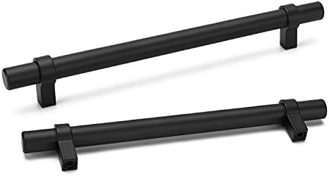 Black Kitchen Cupboard Handles Cabinet Pulls 6-1/4in Hole Center Drawer Handles 12 Pack - Peaha LST1 | Amazon (US)