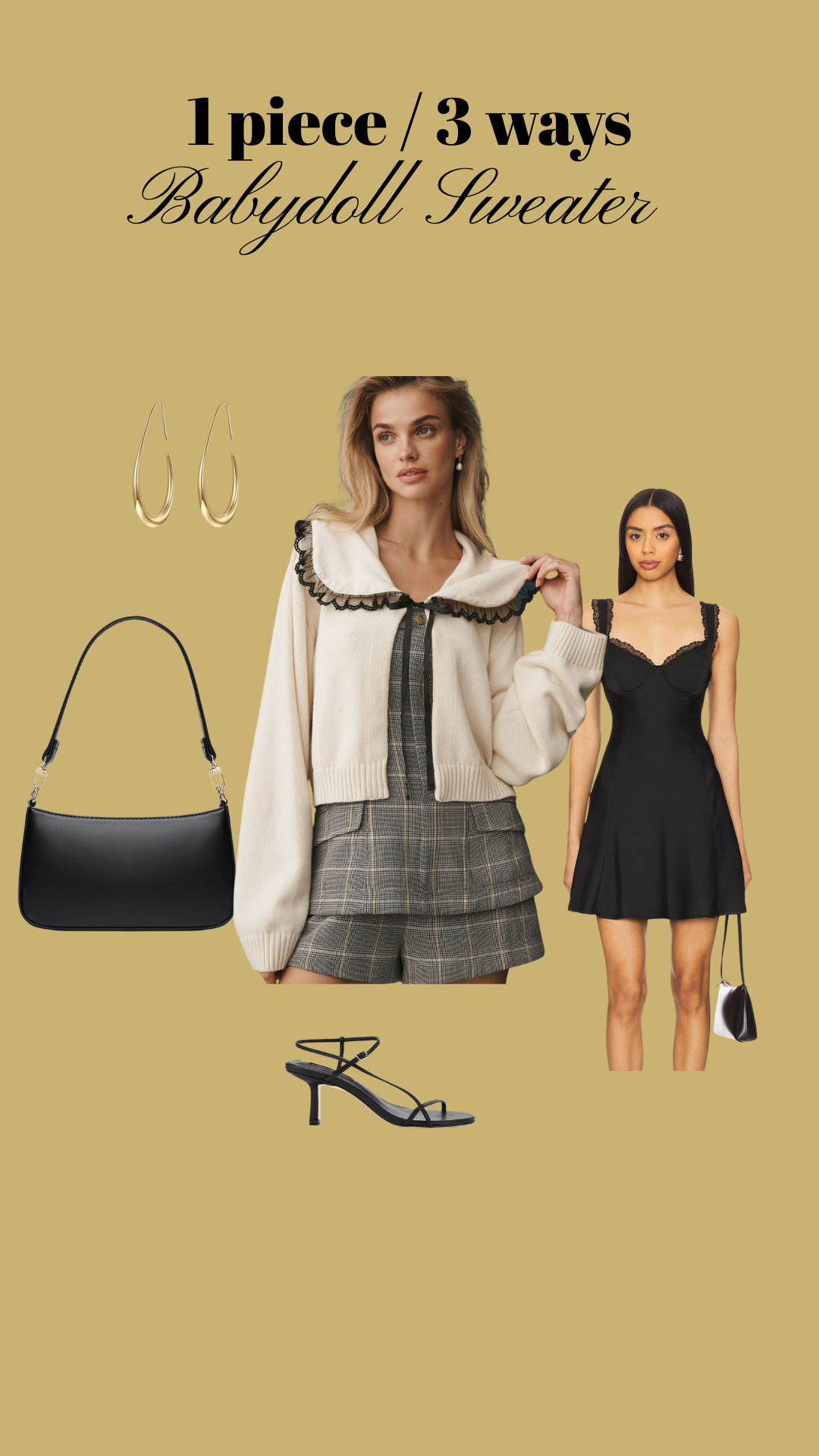 Look created around a Babydoll Sweater from Anthropologie - this is great for date night! 

 