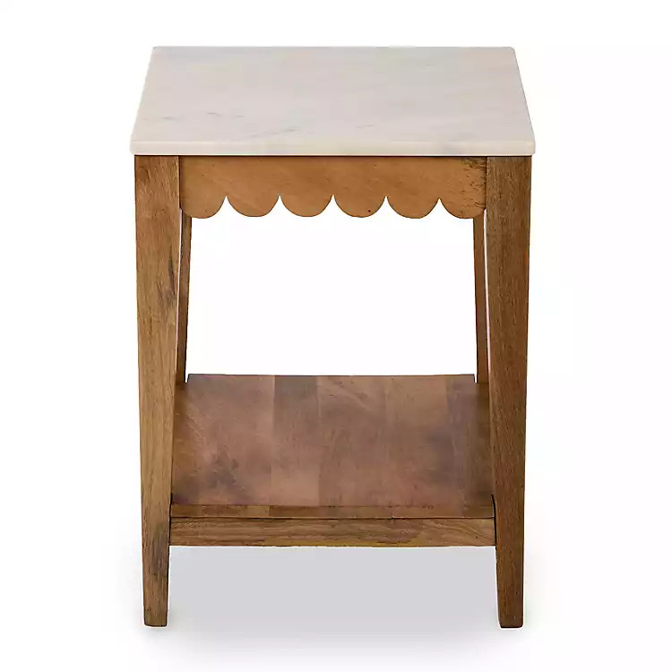 Marble and Wood Ayla Accent Table | Kirklands