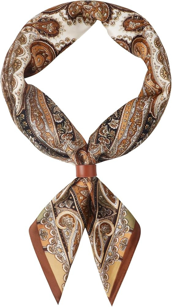 27.5 Inches Square Silk Feeling Neck Scarf for Men Necktie Silk Bandanas Pocket Square Cowboy Sca... | Amazon (US)