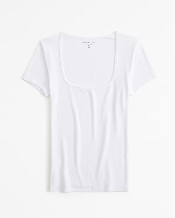 Women's Featherweight Rib Tuckable Squareneck Top | Women's Tops | Abercrombie.com | Abercrombie & Fitch (US)