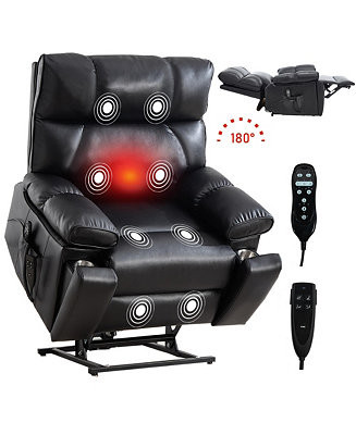 DYHOME Oversized Dual Motor Power Lift Recliner with Heat & Massage, Hidden Cup Holders, 400 lb C... | Macy's