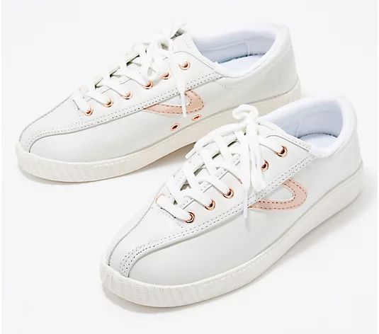 Tretorn Lace-Up Sneakers - Nylite Leather - QVC.com | QVC