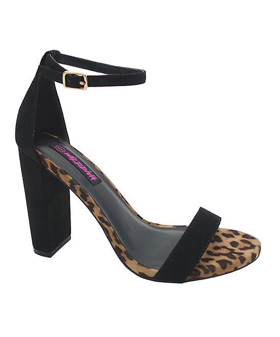 Wild Diva Women's Sandals BLACK/TAN - Black Leopard Print Morris Sandal - Women | Zulily