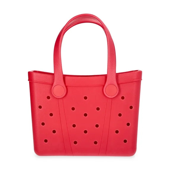 Time and Tru Women's Lightweight Mini Beach Tote Bag, Coral | Walmart (US)