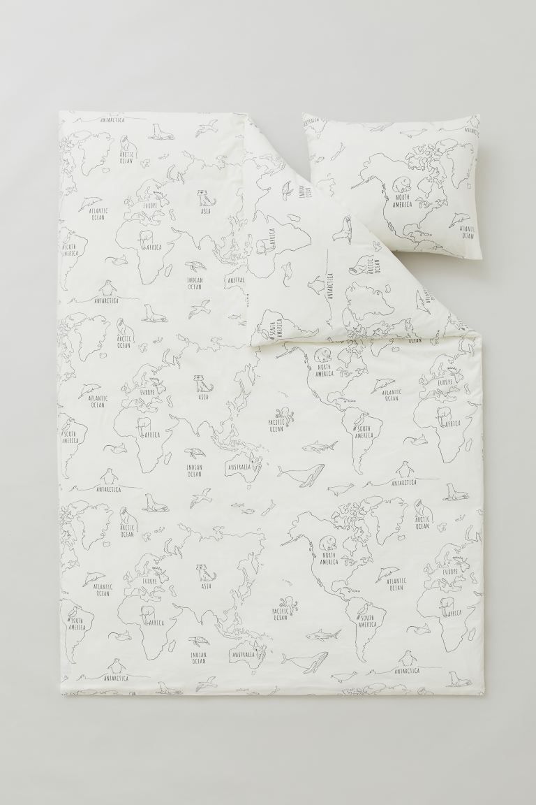 Printed Cotton Duvet Cover Set | H&M (US + CA)
