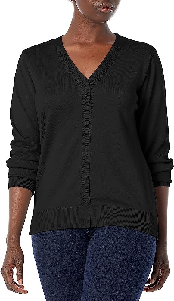 GRACE KARIN Women's Long Sleeve Button Down Vee Neck Classic Sweater Knit Cardigan | Amazon (US)