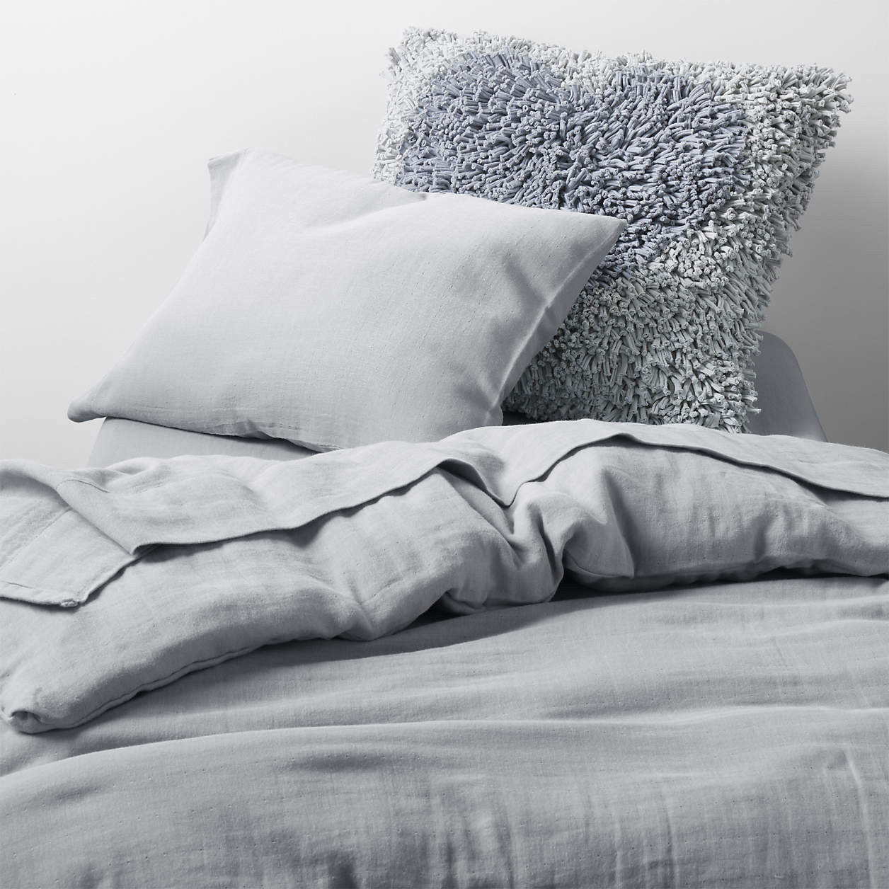 Supersoft Mist Blue Organic Cotton Gauze Toddler Duvet Cover + Reviews | Crate & Kids | Crate & Barrel