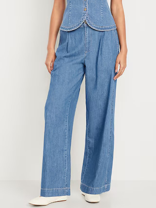 High-Waisted Taylor Trouser Wide-Leg Pants | Old Navy (US)