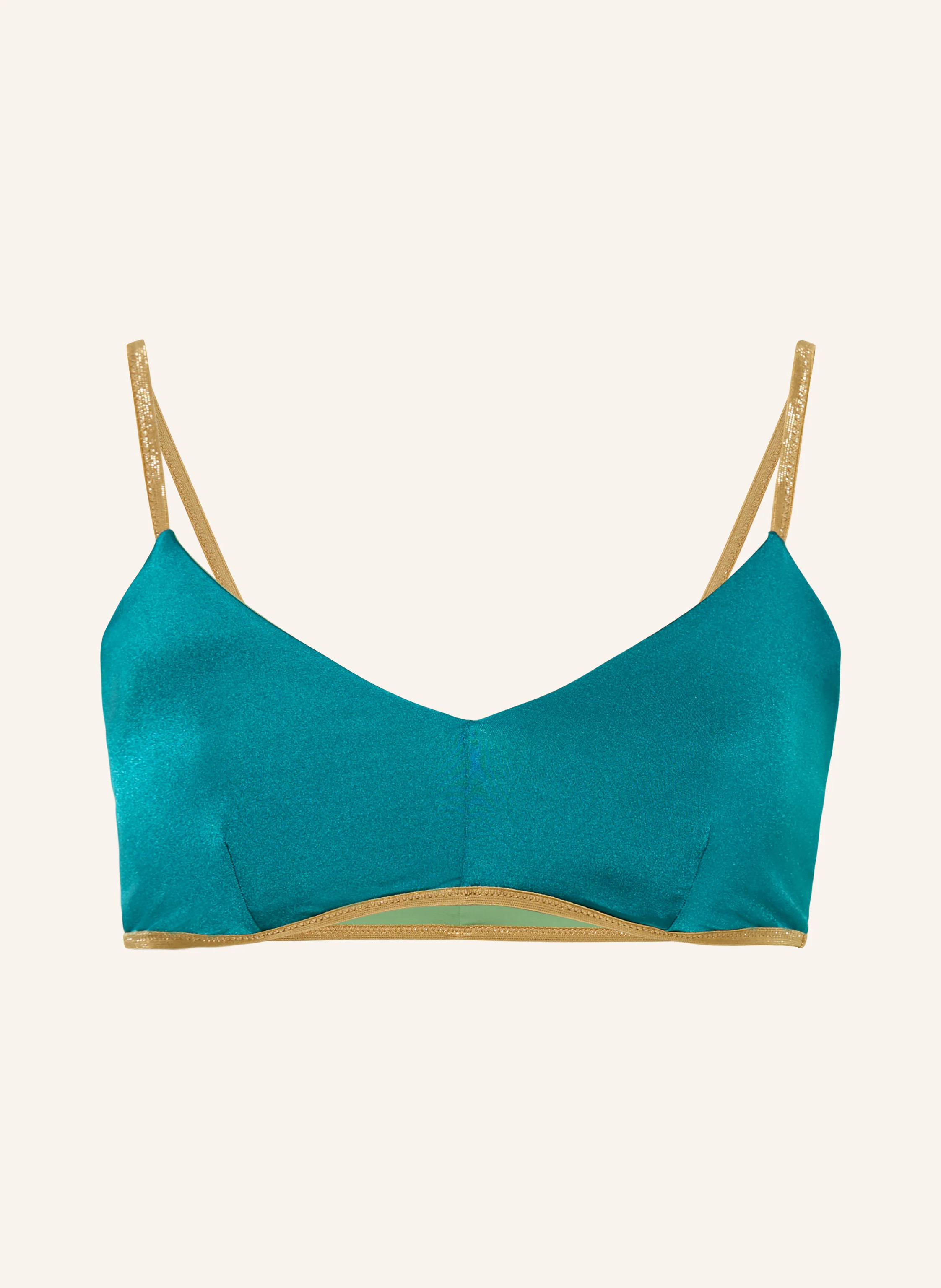 MYMARINI Bralette-Bikini-Top CLASSIC SHINE zum Wenden mit UV-Schutz 50+ in t\u00fcrkis / gold / h... | Breuninger (DACH)
