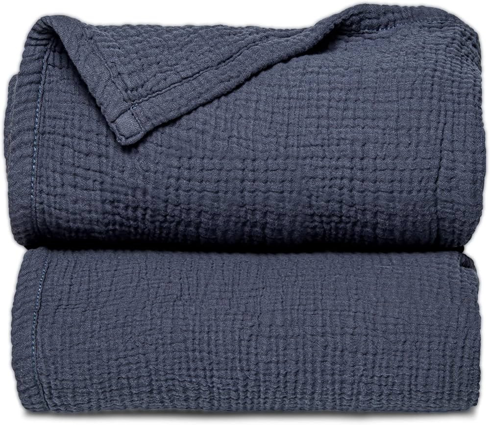 Lulu moon Muslin Quilt Blanket, Crib Blanket for Baby and Toddler,47x47 Inches(Blue) | Amazon (US)