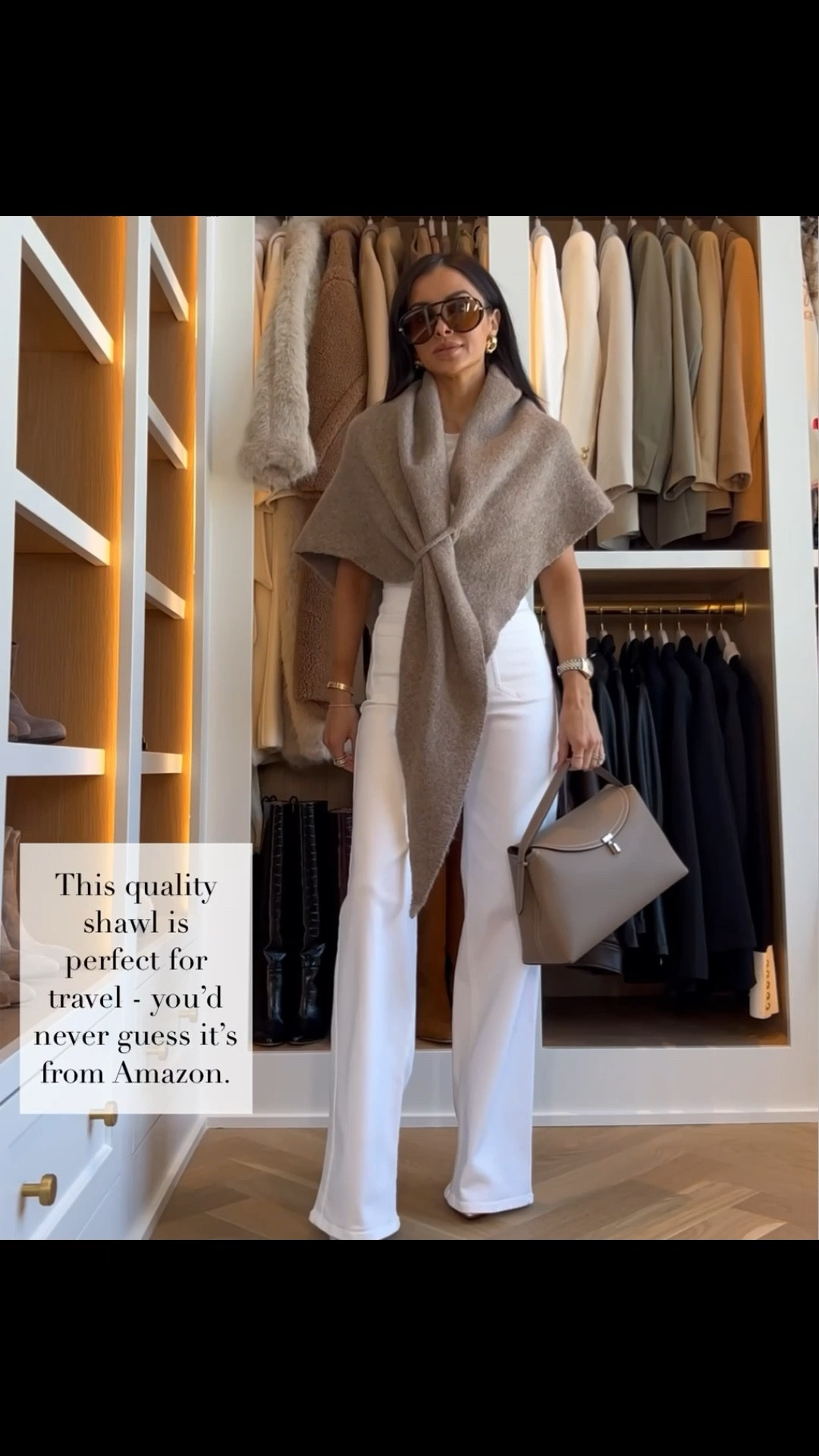 This quality shawl is perfect for travel and you would never guess it is from Amazon. The fabric feels luxe and substantial, with a beautiful drape that instantly elevates even the simplest outfit. I styled it with my Frame Le Slim Palazzo jeans and a neutral Amazon handbag for a polished, effortless look. Such a chic layering piece for flights, dinners, or cooler spring days.

Amazon Travel Shawl – One size, oversized fit
Frame Le Slim Palazzo Jeans – Wearing a size 24, runs TTS

MiaMiaMine Amazon shawl travel outfit idea Frame Le Slim Palazzo jeans white wide leg denim chic neutral outfit elevated everyday style Amazon handbag women luxe look for less layering piece spring transition outfit classic capsule wardrobe staple

#LTKSeasonal #LTKmomlife #LTKPetite