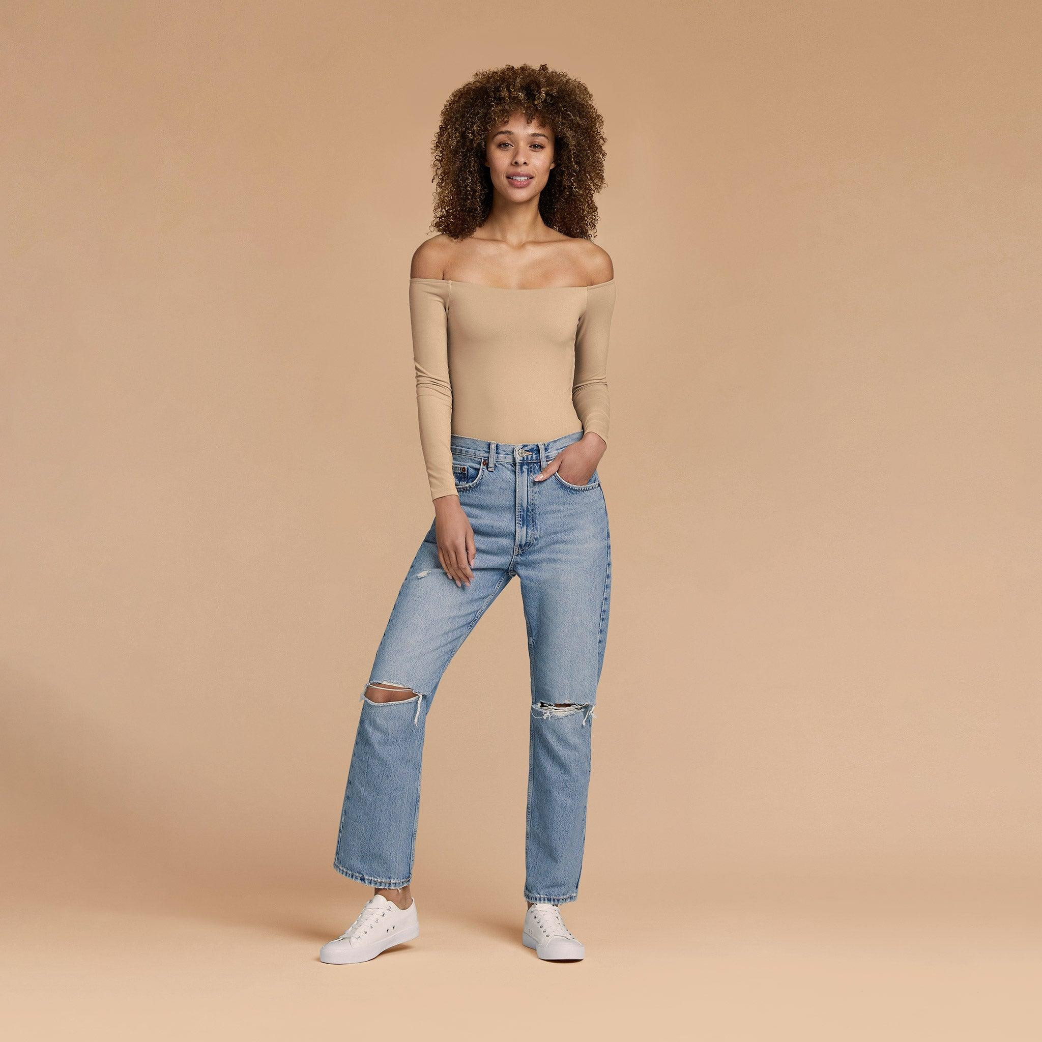 Women's Off The Shoulder Bodysuit - Oat - nuuds | nuuds